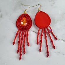 Load image into Gallery viewer, All Red Beaded Earrings
