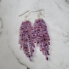 Load image into Gallery viewer, Bead Soup Brickstitch Beaded Earrings Purple
