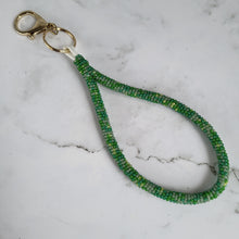 Load image into Gallery viewer, Bead Soup Beaded Wristlet Keychain Green
