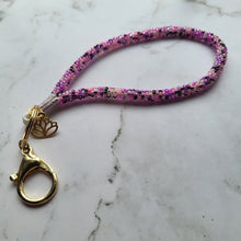 Load image into Gallery viewer, Purple Pink Bead Soup Wristlet Keychain
