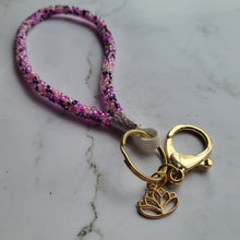 Load image into Gallery viewer, Purple Pink Bead Soup Wristlet Keychain
