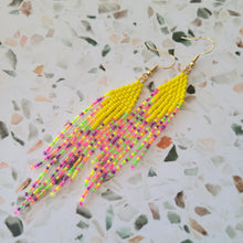 Load image into Gallery viewer, NEON Yellow Beaded Brickstitch Fringe
