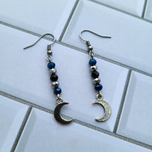 Load image into Gallery viewer, Moon and Bead Mini Earrings
