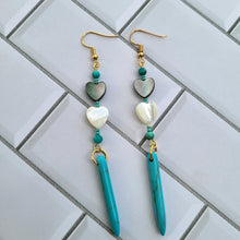 Load image into Gallery viewer, Shell Hearts Beaded Earrings
