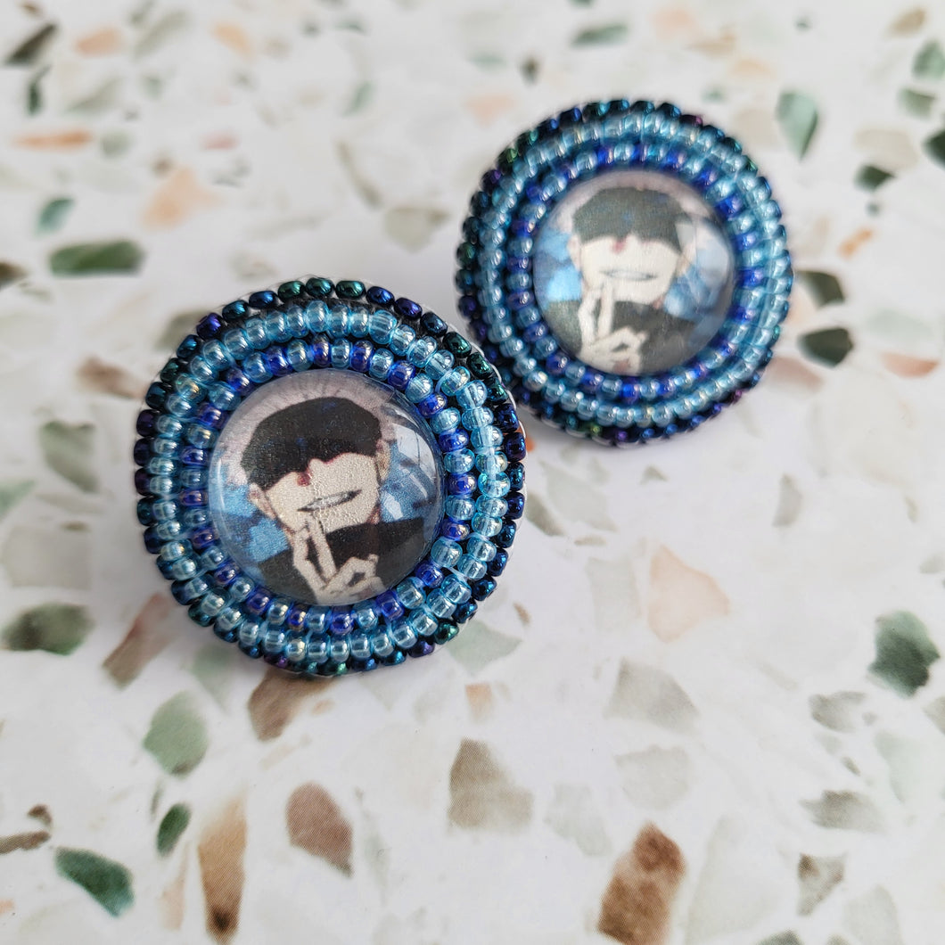 JJK Blue Mini Beaded Earrings