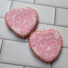 Load image into Gallery viewer, Light Pink Hearts Beaded Earrings
