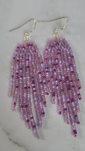 Load and play video in Gallery viewer, Bead Soup Brickstitch Beaded Earrings Purple
