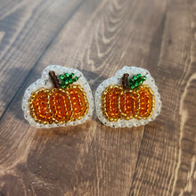 Load image into Gallery viewer, Beaded Mini Pumpkin Earrings
