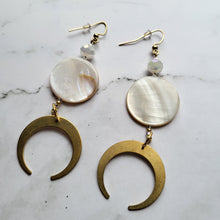 Load image into Gallery viewer, Shell and Moon Earrings
