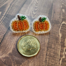 Load image into Gallery viewer, Beaded Mini Pumpkin Earrings

