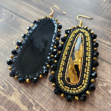 Load image into Gallery viewer, Black and Amber Earrings

