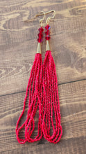Load image into Gallery viewer, Red Beadcone Earrings
