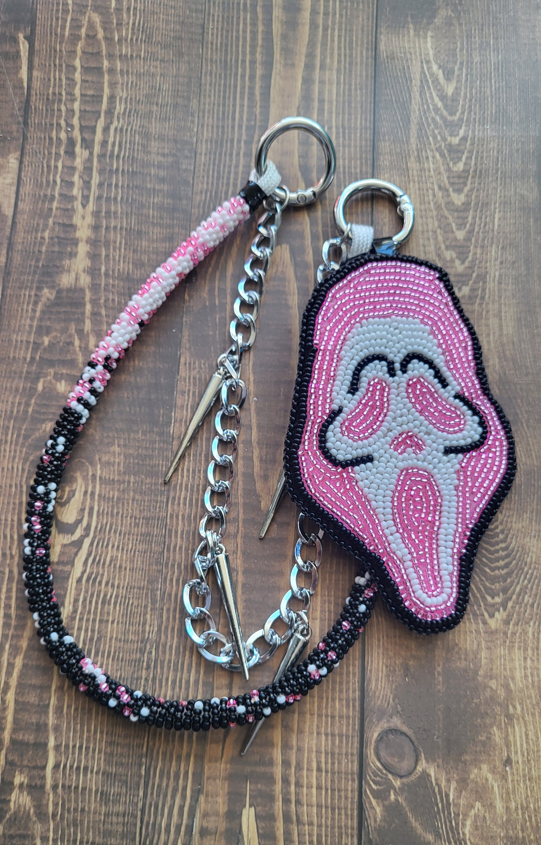 Beaded Ghostface Bag Charm