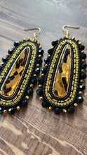 Load image into Gallery viewer, Black and Amber Earrings
