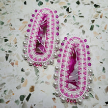 Load image into Gallery viewer, Magenta Beaded Earrings
