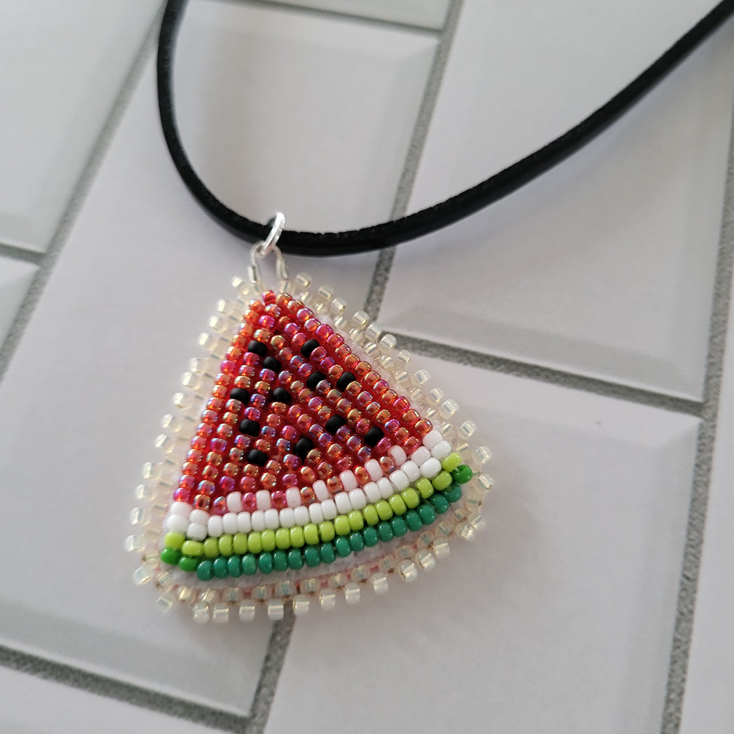 Pre-order Beaded Watermelon Choker Necklace or Pin