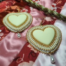 Load image into Gallery viewer, Cream Beaded Hearts
