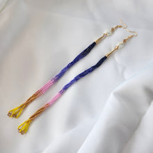 Load image into Gallery viewer, Summer Sunset Beadcone Dangle Earrings 10"
