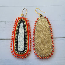 Load image into Gallery viewer, Picasso and Faux Howlite Beaded Earrings
